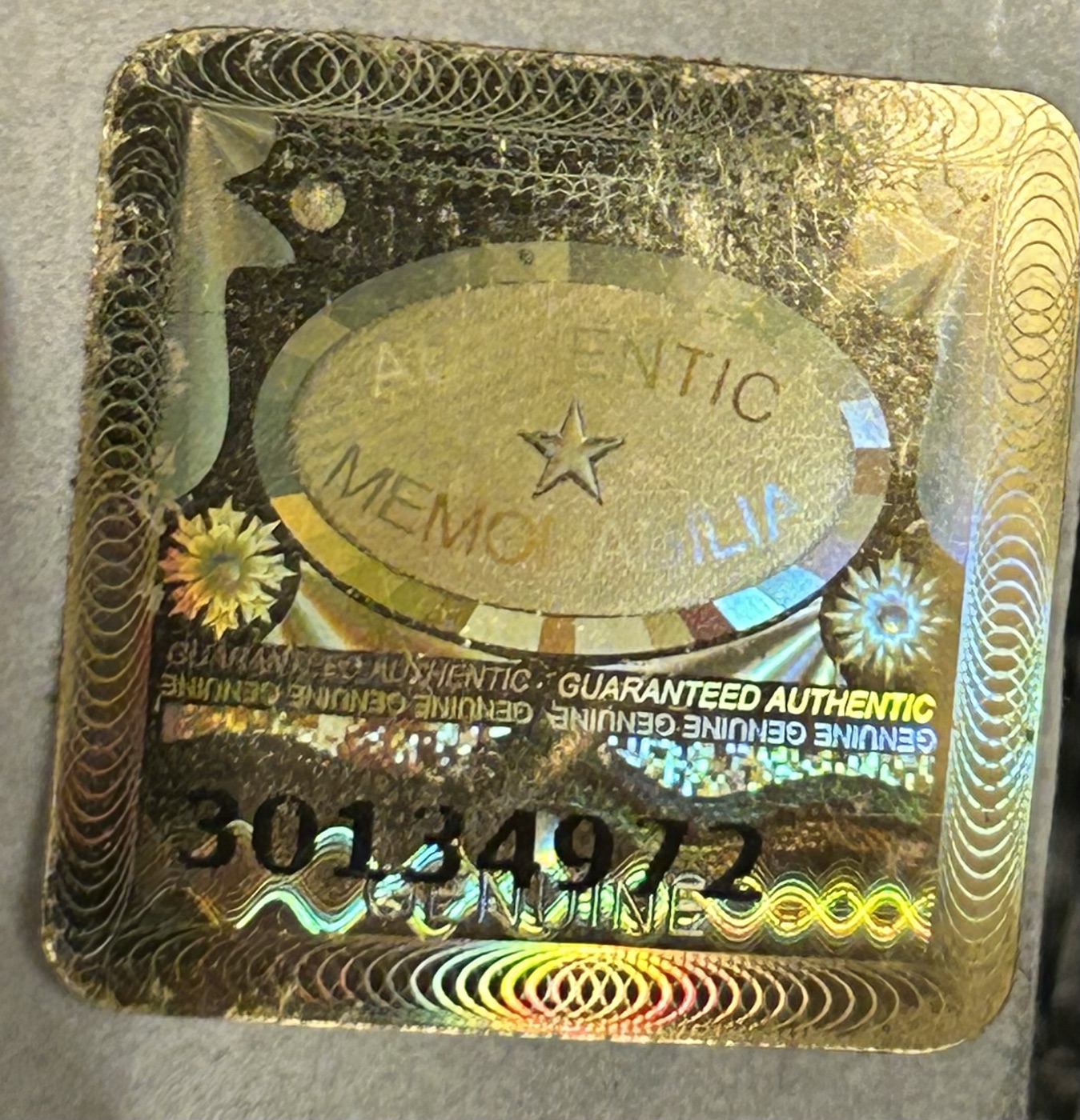 Sir Worthy authentication label